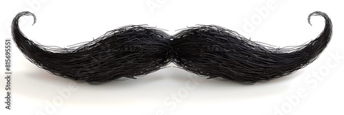 Black hair mustache isolated on white background, realistic photo