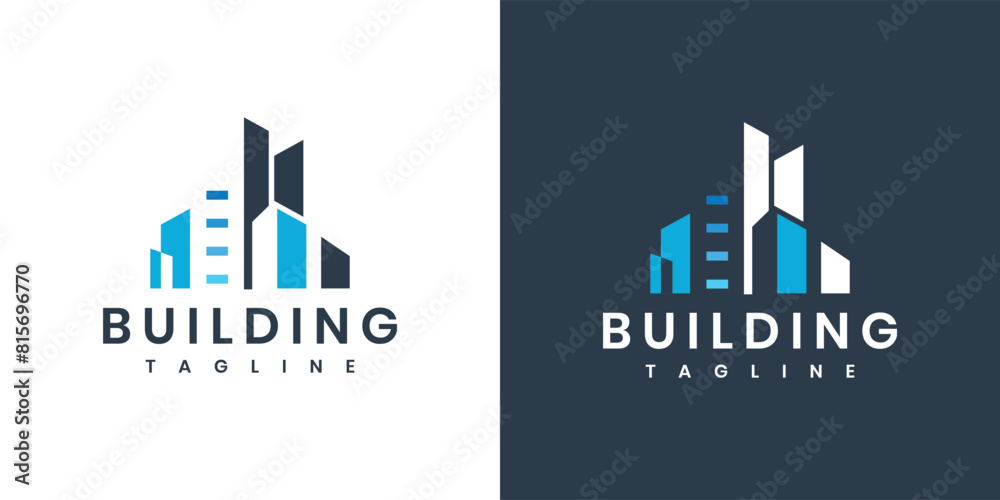 abstract real estate building logo template. logo icon for building, architecture, house, apartment, hotel, logo element