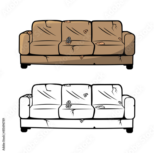 Broken Couch Design Illustration vector eps format , suitable for your design needs, logo, illustration, animation, etc.