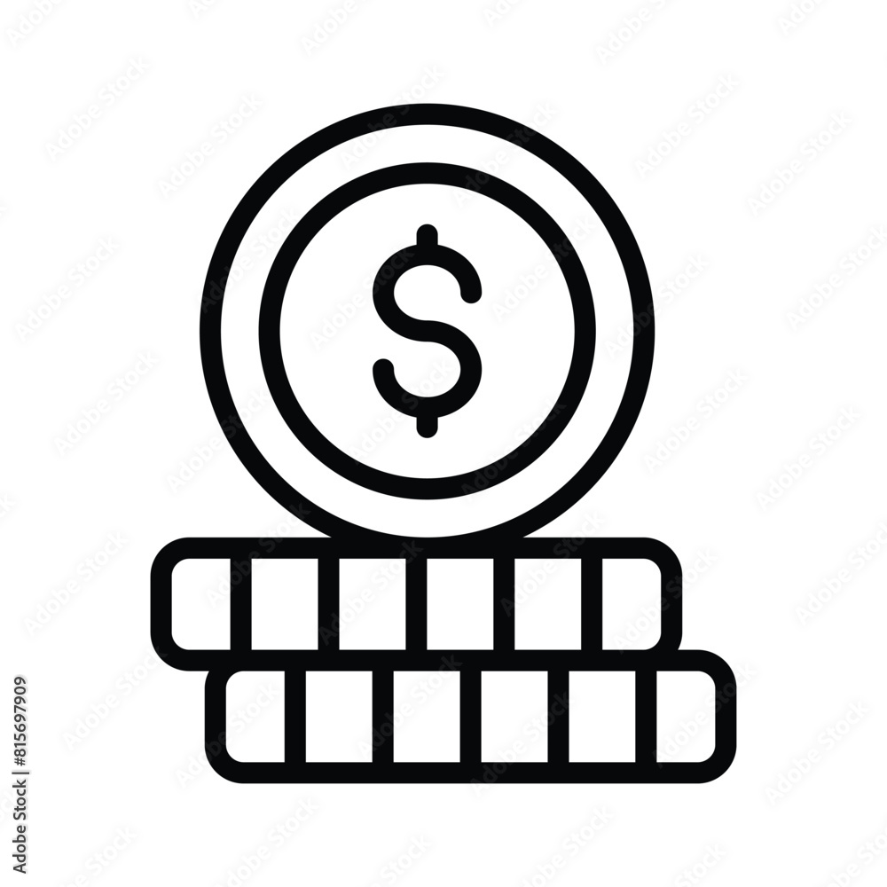 Check this carefully designed icon of money, dollar coin stack vector Check this carefully designed icon of money, dollar coin stack vector
