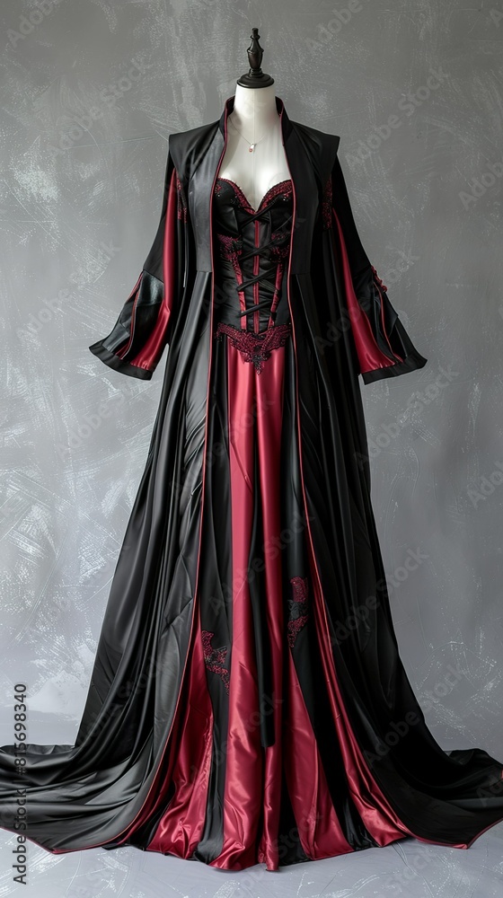 Black and red dress fashion presentation stylist mockup design