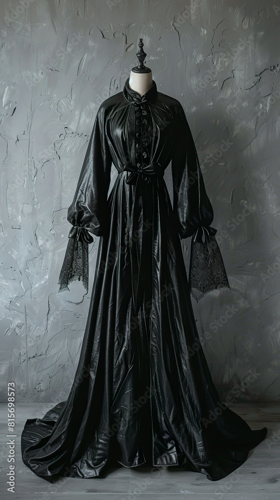 Naklejka premium Elegant black dress fashion and clothing mockup stylish branding template