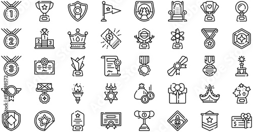 Rewards Icons collection is a vector illustration with editable stroke. photo