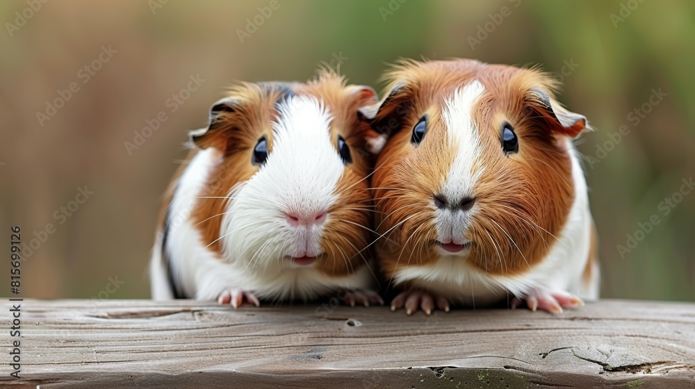 Fototapeta premium Guinea pig enclosure lovely pet mockup template for animal lovers