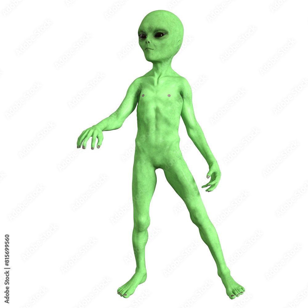Alien with pose Character isolated 3d rendered illustration Alien with pose Character isolated 3d rendered illustration