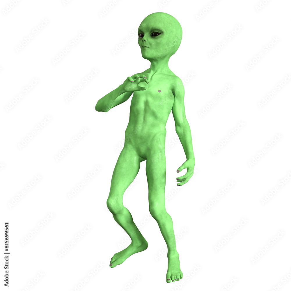 Alien with pose Character isolated 3d rendered illustration Alien with pose Character isolated 3d rendered illustration