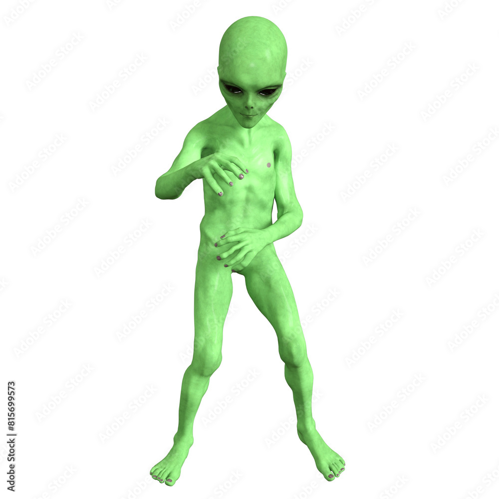 Alien with pose Character isolated 3d rendered illustration Alien with pose Character isolated 3d rendered illustration