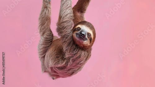 Friendly sloth mockup cute animal wildlife promotion template