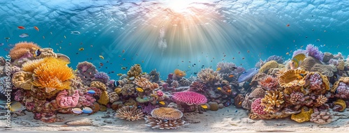 Underwater Scene With Reef And Tropical Fish