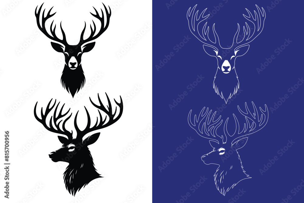 deer head silhouette vector deer head silhouette vector