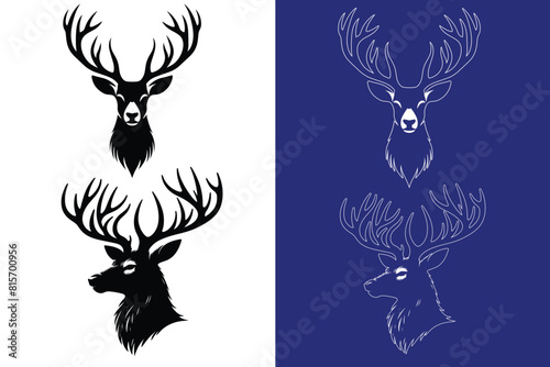 deer head silhouette vector