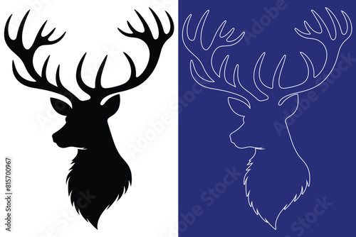 deer head silhouette vector