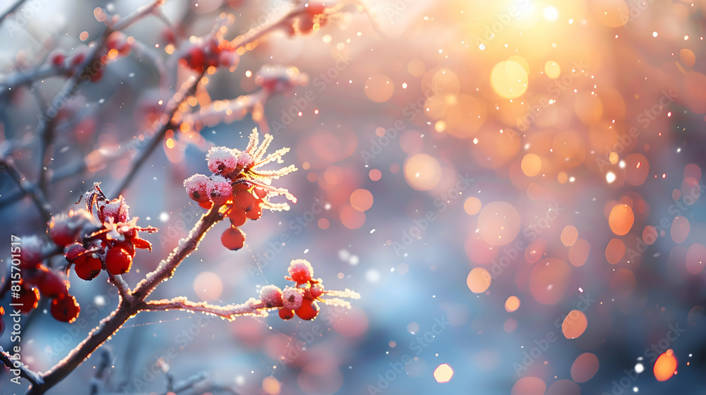 abstract winter christmas sunset background with bokeh lights.generative ai abstract winter christmas sunset background with bokeh lights.generative ai