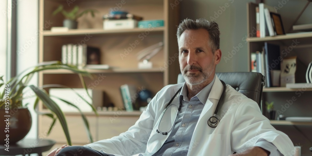 male doctor office with stethoscope health care, ai male doctor office with stethoscope health care, ai