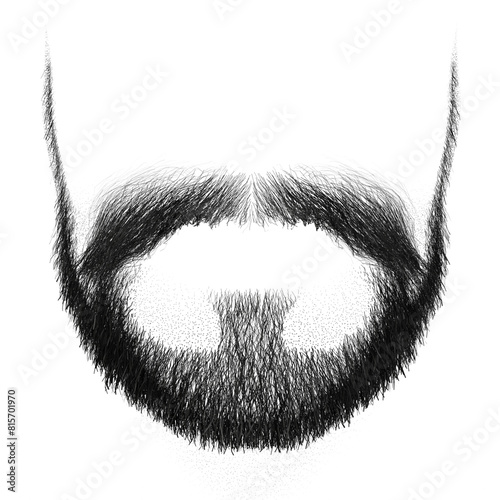 Beard and Mustache Realistic for Costum Face 3D isolated Rendered