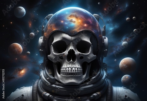 The Astronaut Transformed - A Cosmic Skull in 8K Photorealism © Mr Ali