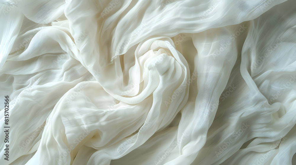 Obraz premium crumpled white cotton fabric texture blanket background.generative ai