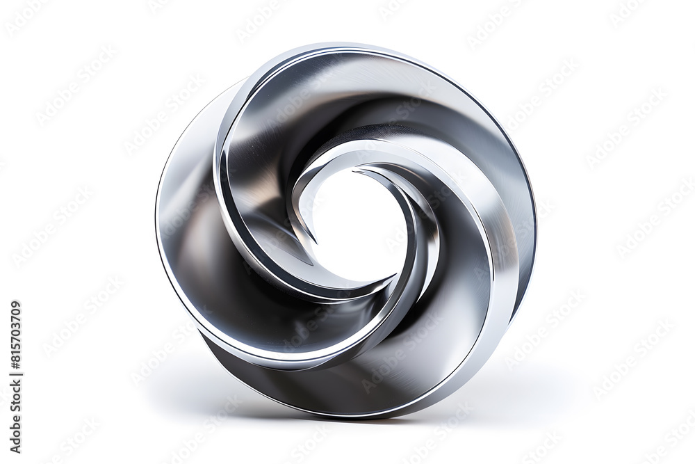 Titanium metal circle wave shape isolated on white background Titanium metal circle wave shape isolated on white background