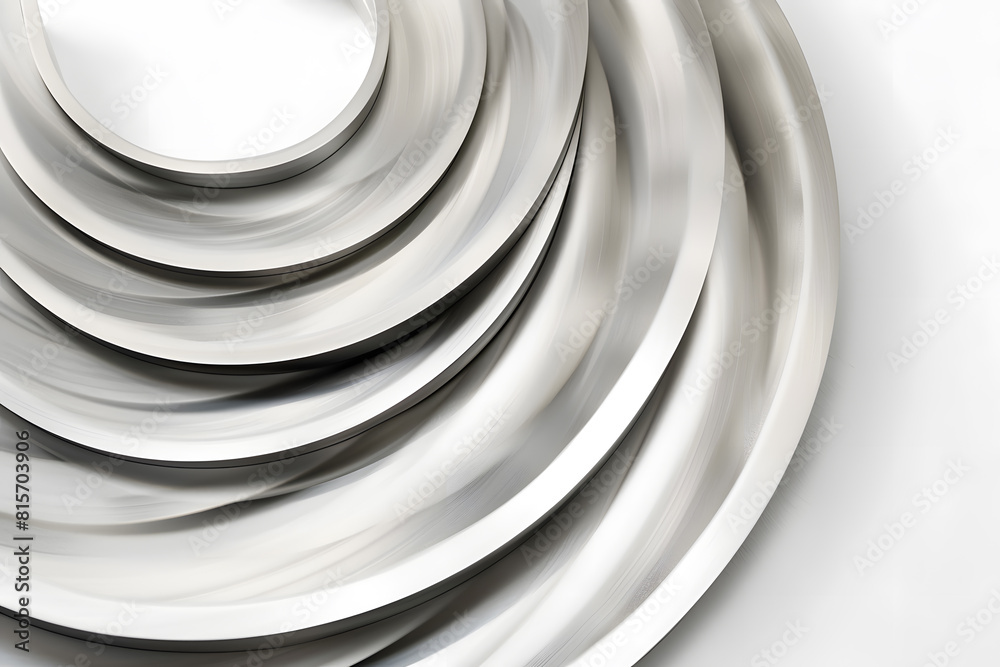 Titanium metal circle wave shape isolated on white background Titanium metal circle wave shape isolated on white background