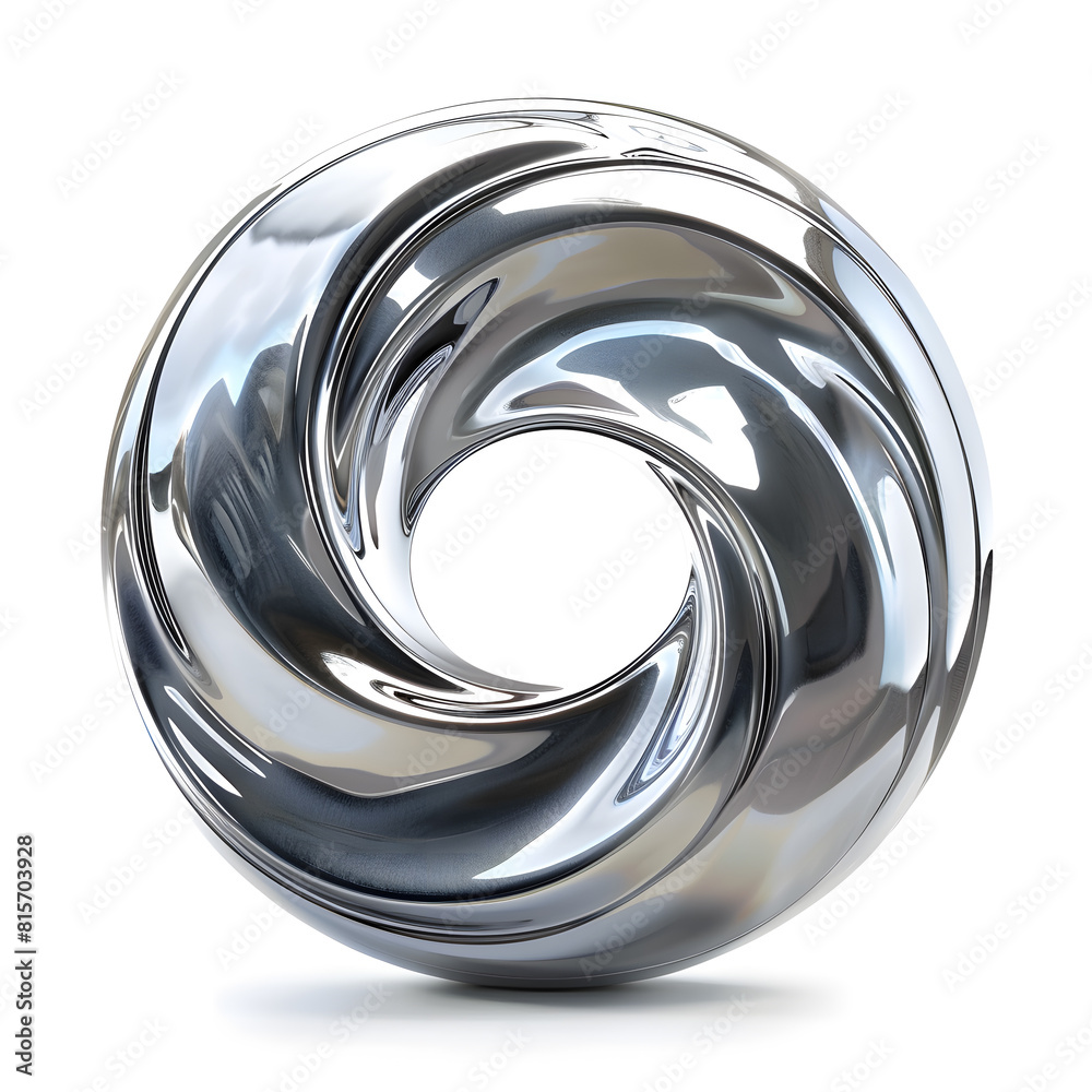 Titanium metal circle wave shape isolated on white background Titanium metal circle wave shape isolated on white background