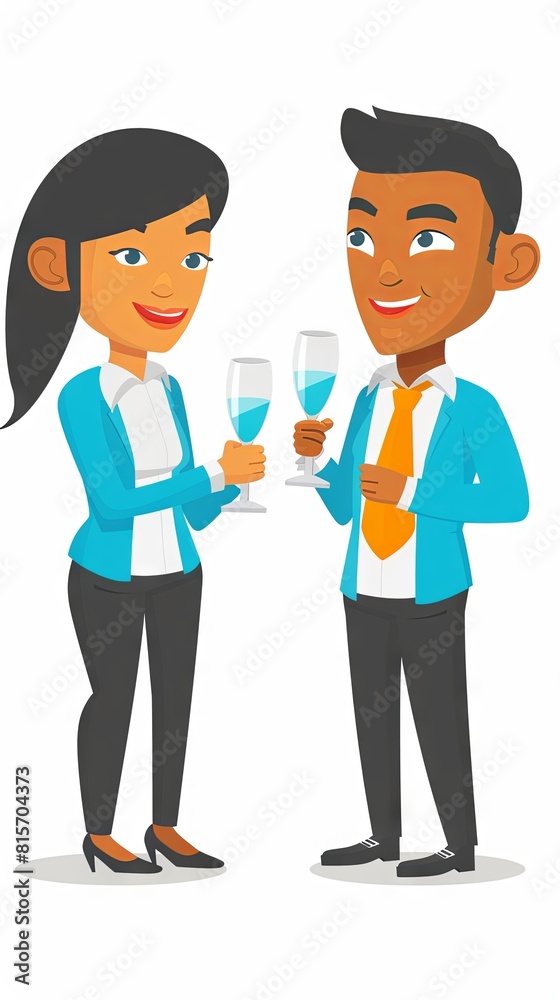 Corporate celebration with cheerful colleagues toasting with champagne Corporate celebration with cheerful colleagues toasting with champagne