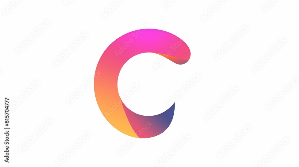 a logo, gradient, C-like symbol, simple, white background a logo, gradient, C-like symbol, simple, white background