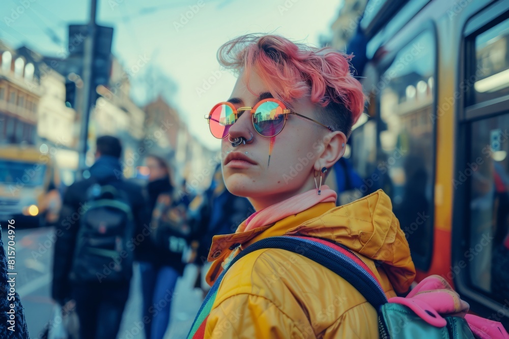 Obraz premium Streets bustling with diversity can be a beacon of hope for LGBTQIA individuals, offering a glimpse of acceptance and inclusivity