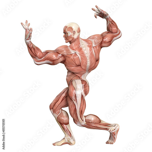 Bodybuilder with muscle Character isolated 3d rendered illustration