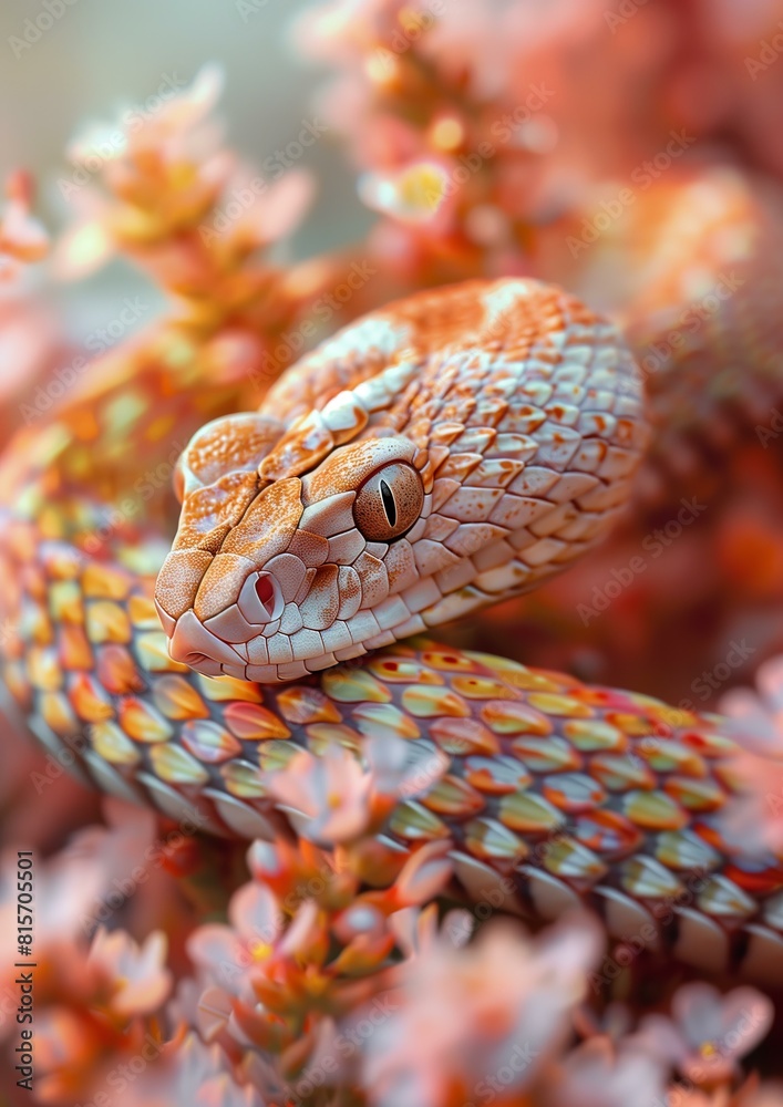 Fototapeta premium photo of snakes, detailed macro