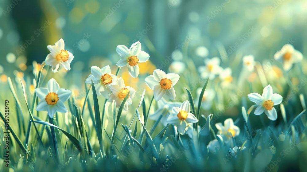 Fototapeta premium Bright and lovely daffodils in the spring