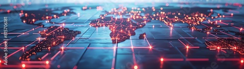 3D network of supply routes and nodes, representing the efficient management of supply chains in a globalized market