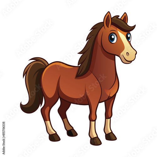 horse cartoon vector illustration on white