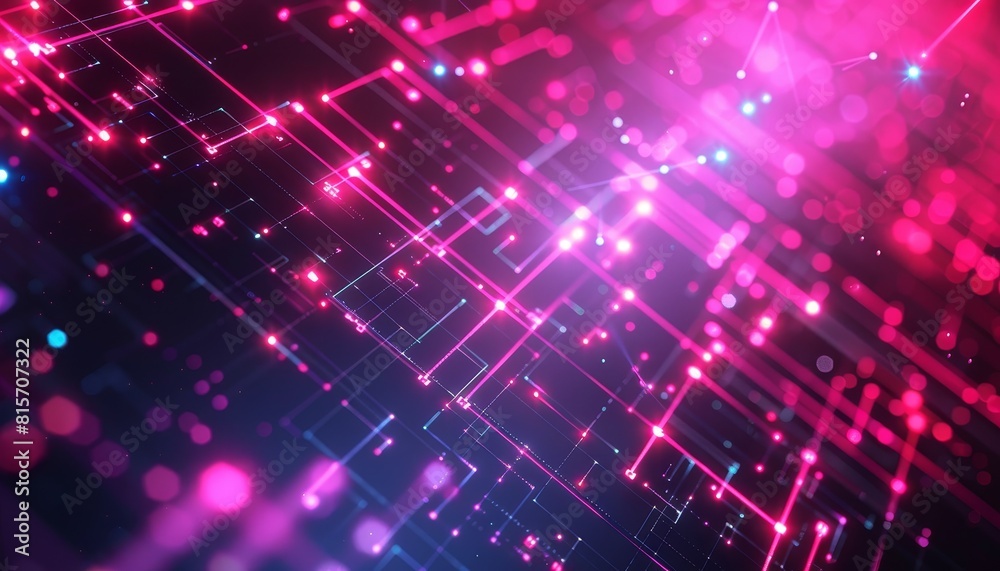 Vibrant digital technology background with geometric patterns and neon lights, evoking a sense of energy and modernity. Vibrant digital technology background with geometric patterns and neon lights, evoking a sense of energy and modernity.