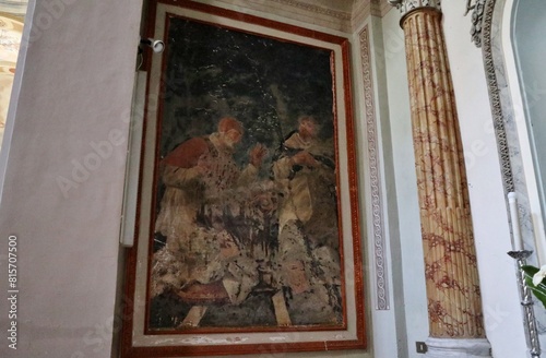 Obraz na płótnie Nemi - Dipinto settecentesco di San Pio V e San Pietro Martire nella Chiesa di Santa Maria del Pozzo w salonie