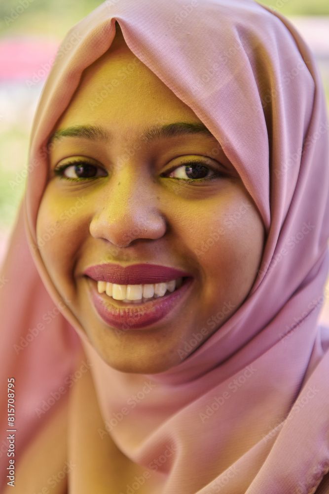 Close up Portrait of a Joyful Middle Eastern Hijabi Close up Portrait of a Joyful Middle Eastern Hijabi