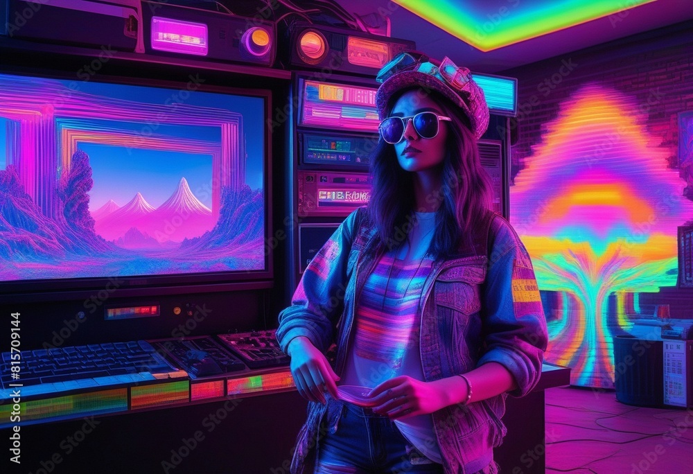 Exploring the Psychedelic World of Neon Hyper Vaporwave with a Psychedelic Zombie Queen Exploring the Psychedelic World of Neon Hyper Vaporwave with a Psychedelic Zombie Queen