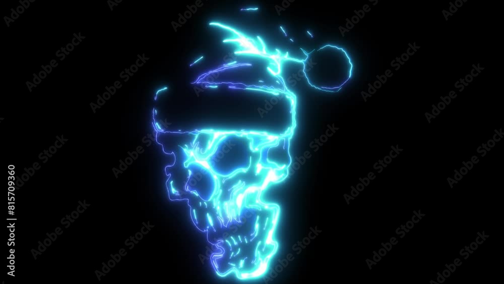 neon animation of Skull With Christmas Hat neon animation of Skull With Christmas Hat