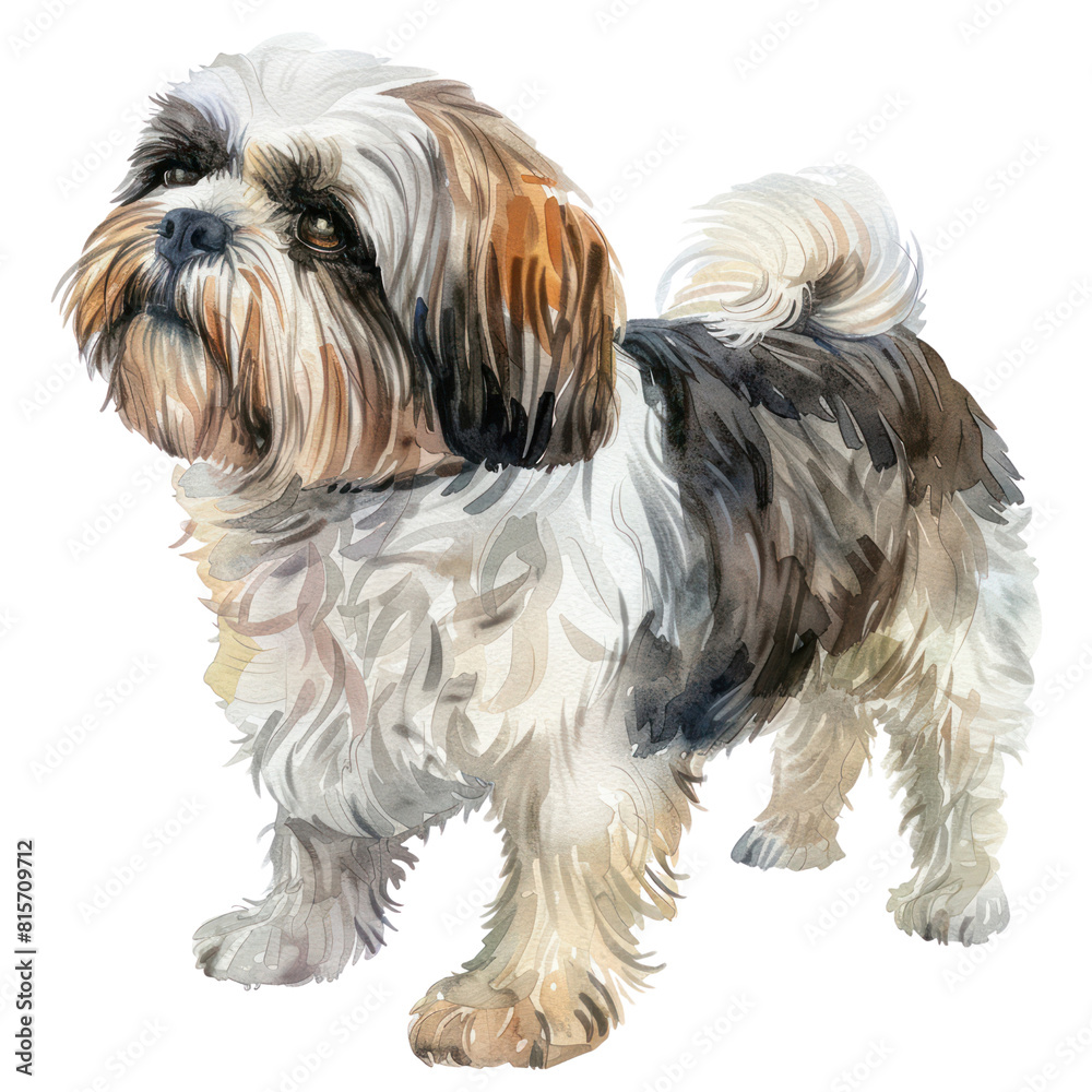 Shih Tzu watercolor isolate illustration png. Shih Tzu watercolor isolate illustration png.