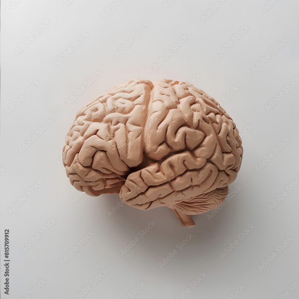 Human brain isolated on white background