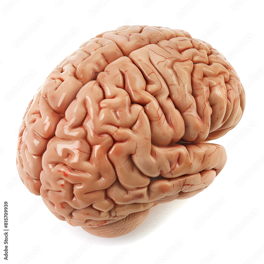 Human brain isolated on white background