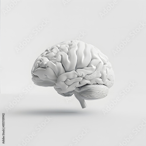 Human brain isolated on white background photo