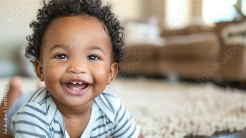 Happy smiling infant toddler boy looking adorable