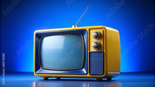 a yellow television set with the words the word on the top