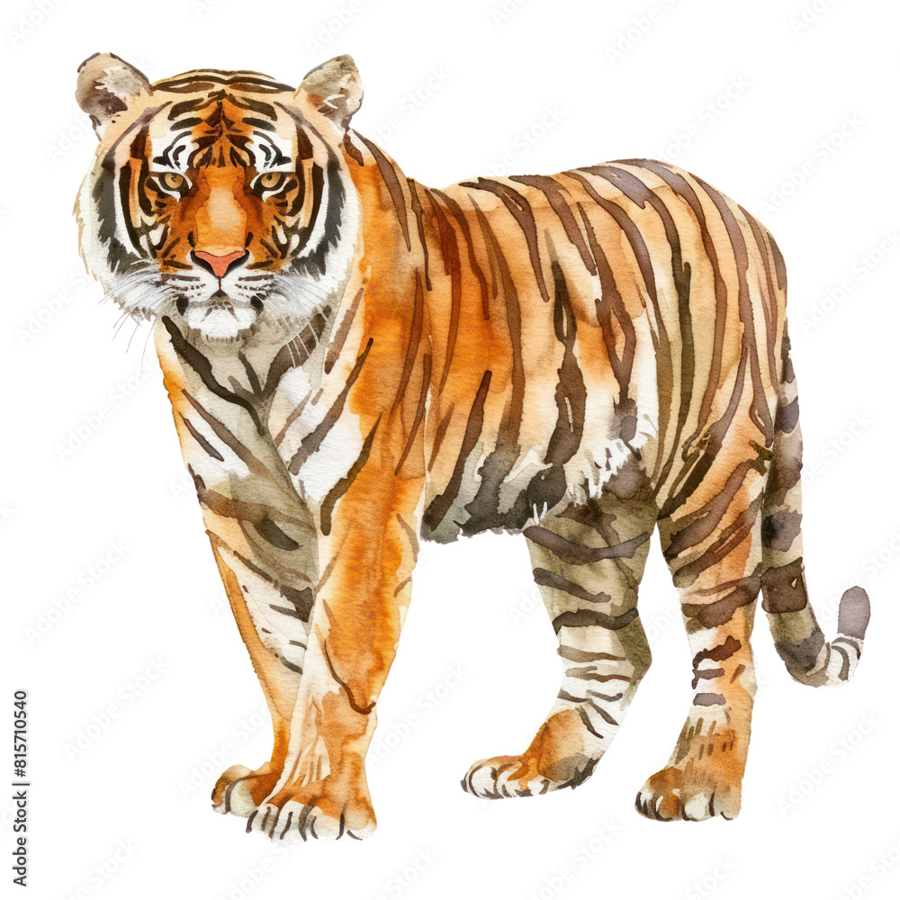 Obraz premium Tiger watercolor isolate illustration png. 