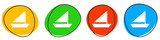 4 bunte Icons: Segelboot - Button Banner