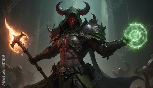 A demon hunter wielding holy artifacts sworn to v upscaled_2 photo