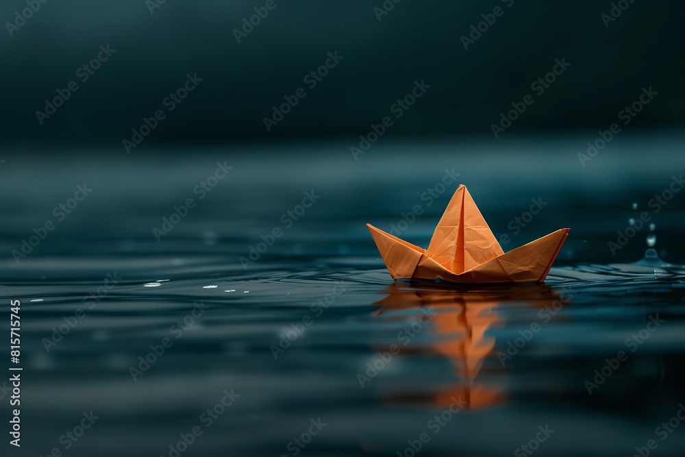 Leaking Paper Boat on Water Symbolizing Inability to Sustain  