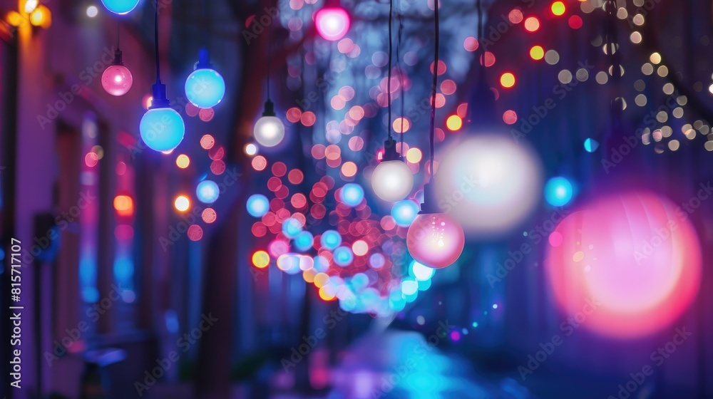 Colorful lights shining brightly at night Colorful lights shining brightly at night