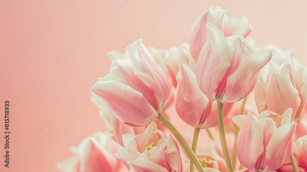 Pink tulips bouquet banner Pink tulips bouquet banner