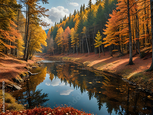 Fluss im Herbstwald photo